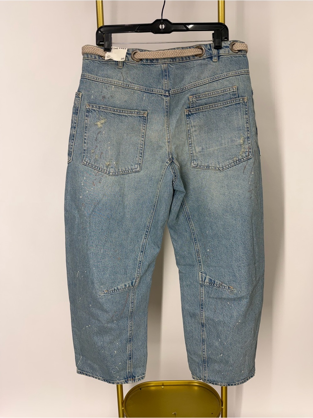 NWOT Free People We The Free Moxie Pull-on Barrel Jeans / Union Blue - Picture 9 of 14